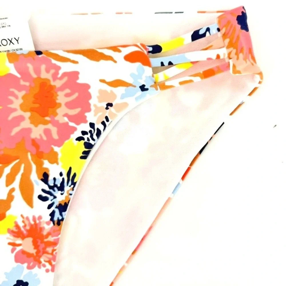 Roxy Womens Floral Beach Classic Hipster‎ Bikini Bottoms Multicolor Medium NEW